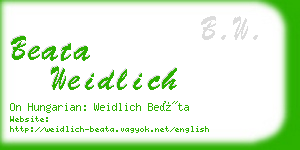 beata weidlich business card